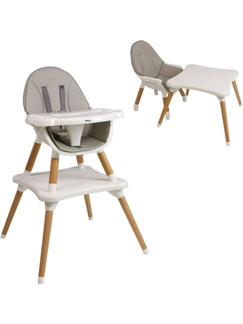 Chaise haute 2 en 1 EVA évolutive – à partir de 6 mois Gris