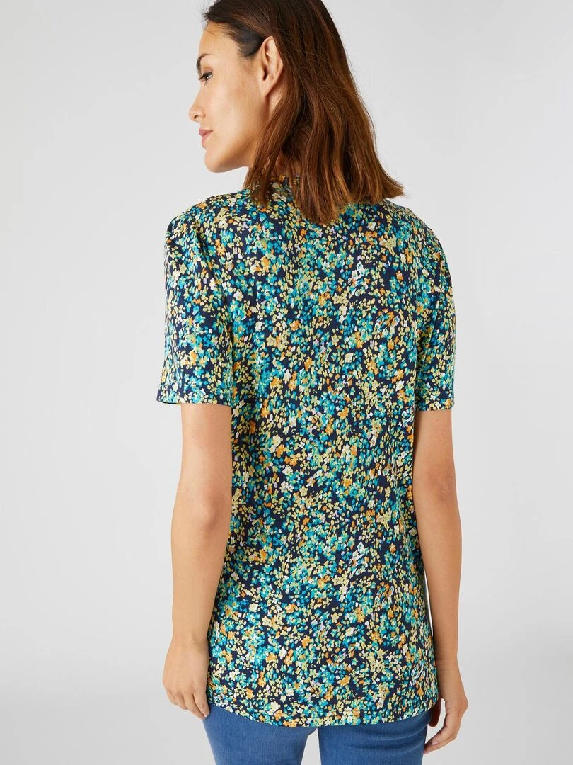 Tee shirt imprimé coton/modal  manches courtes   Damart   Bleu