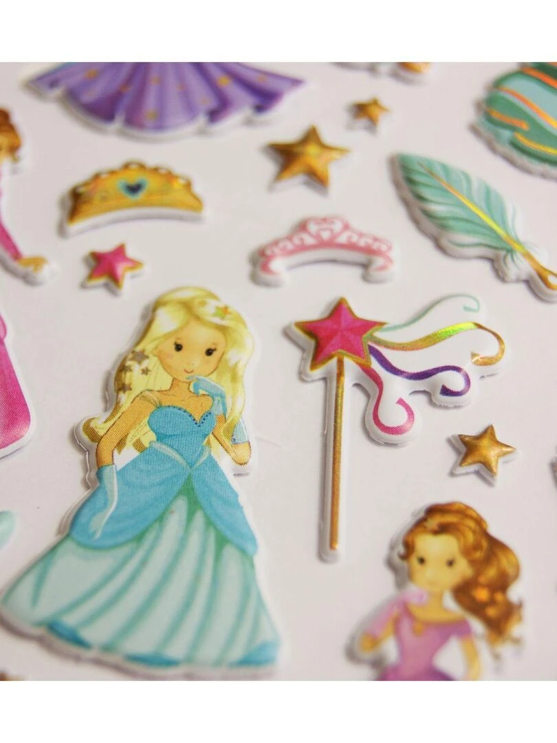 Scène à décorer pour enfants   Princesse   Stickers Puffies   N/A