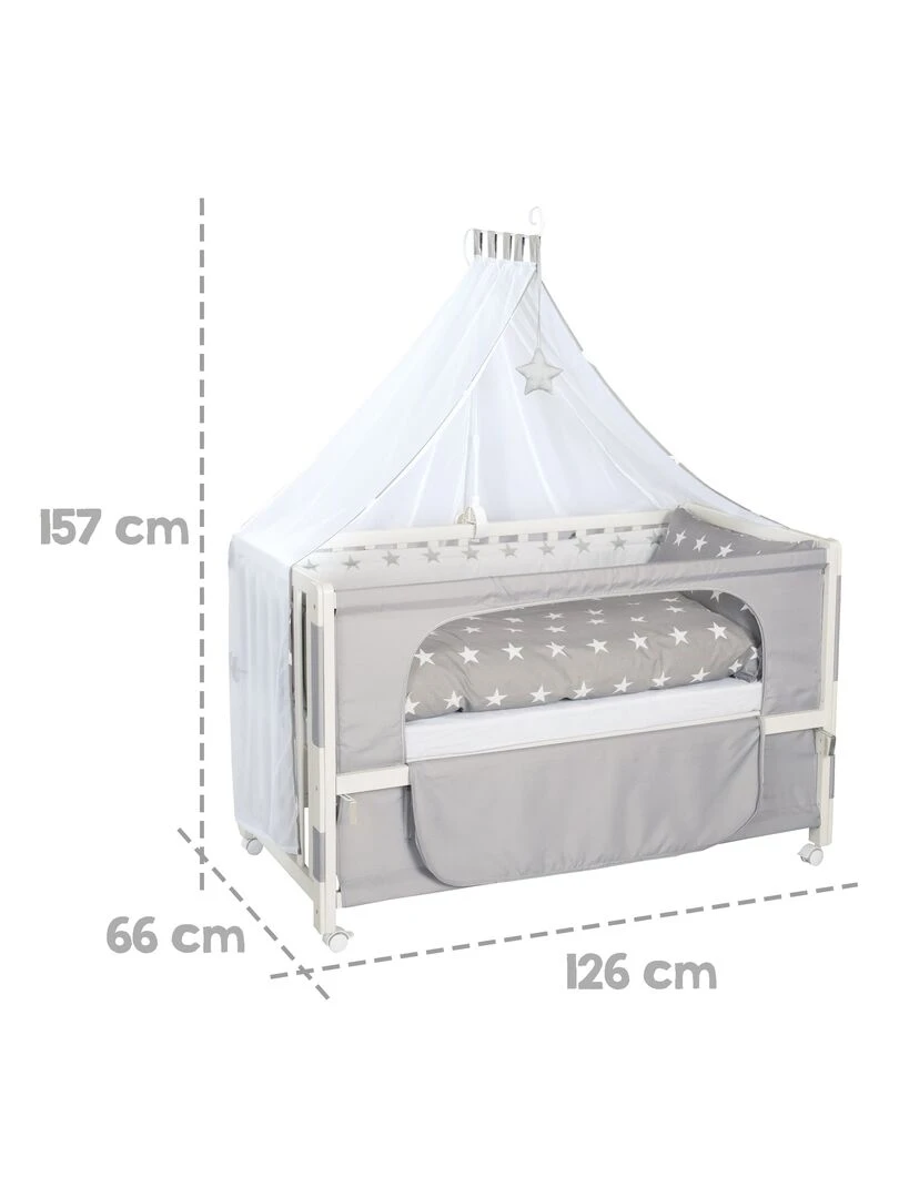 ROBA Lit cododo "Little Stars" 60 x 120 cm + équipement complet   Blanc