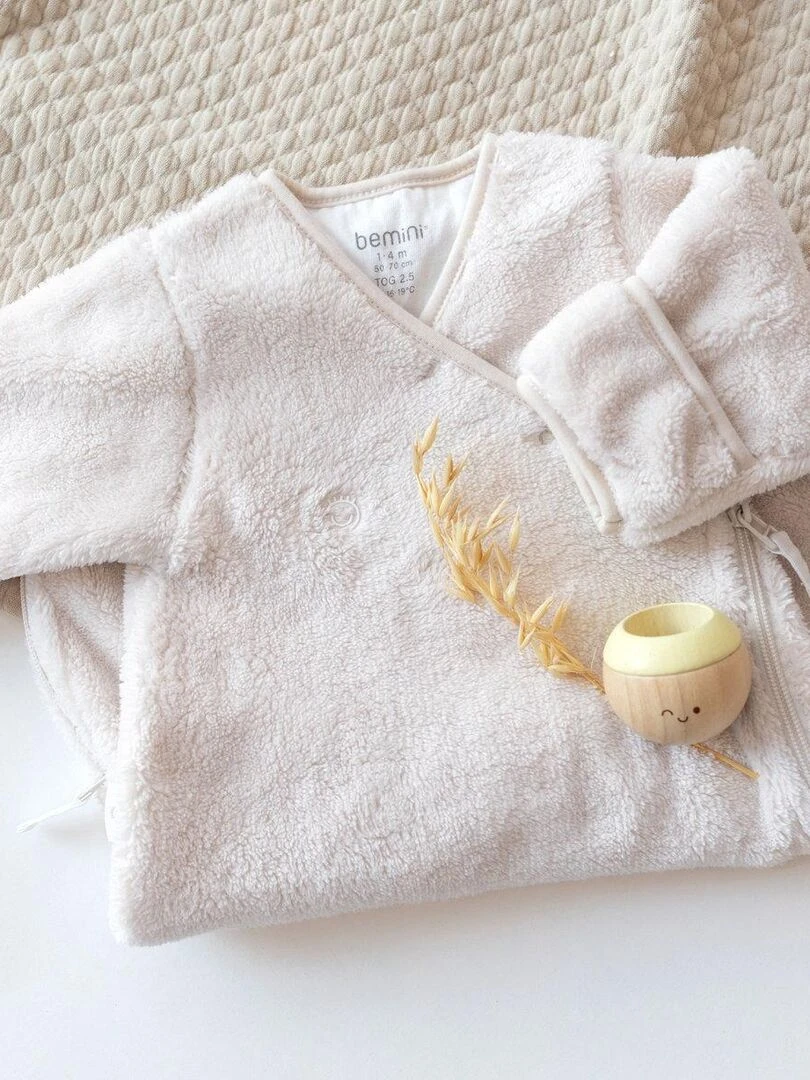 Bemini Gigoteuse avec moufles Softy Blanc cassé