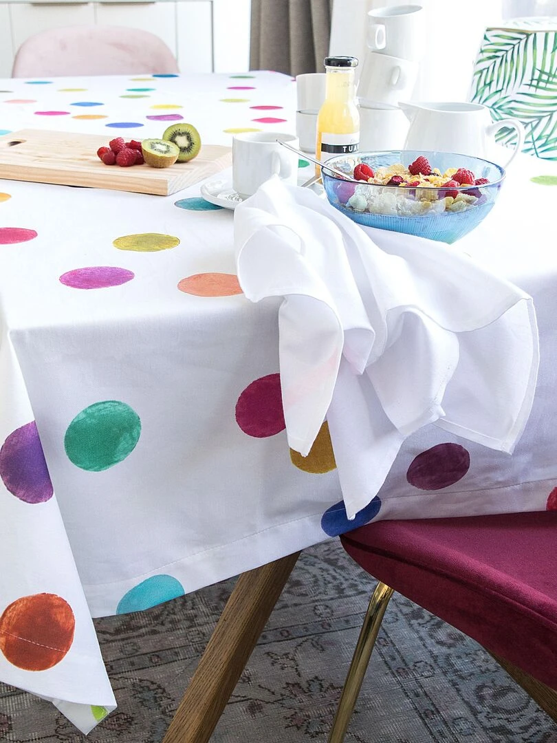 Nappe Confetti "Happyfriday" Blanc