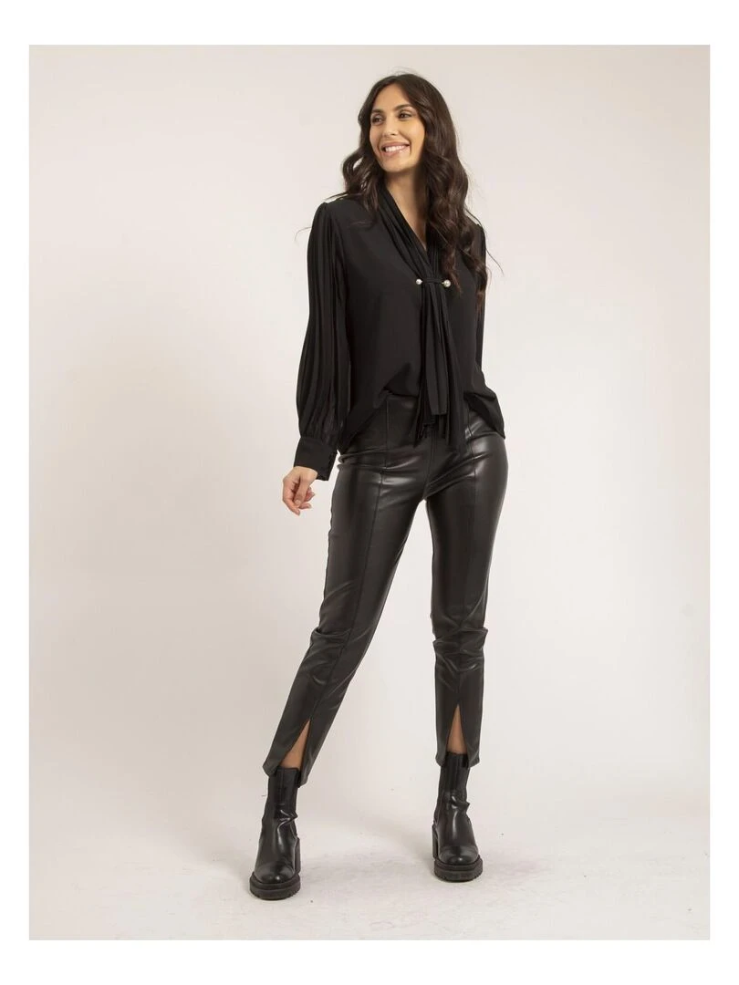 Blouse col châle OLINIE   Noir