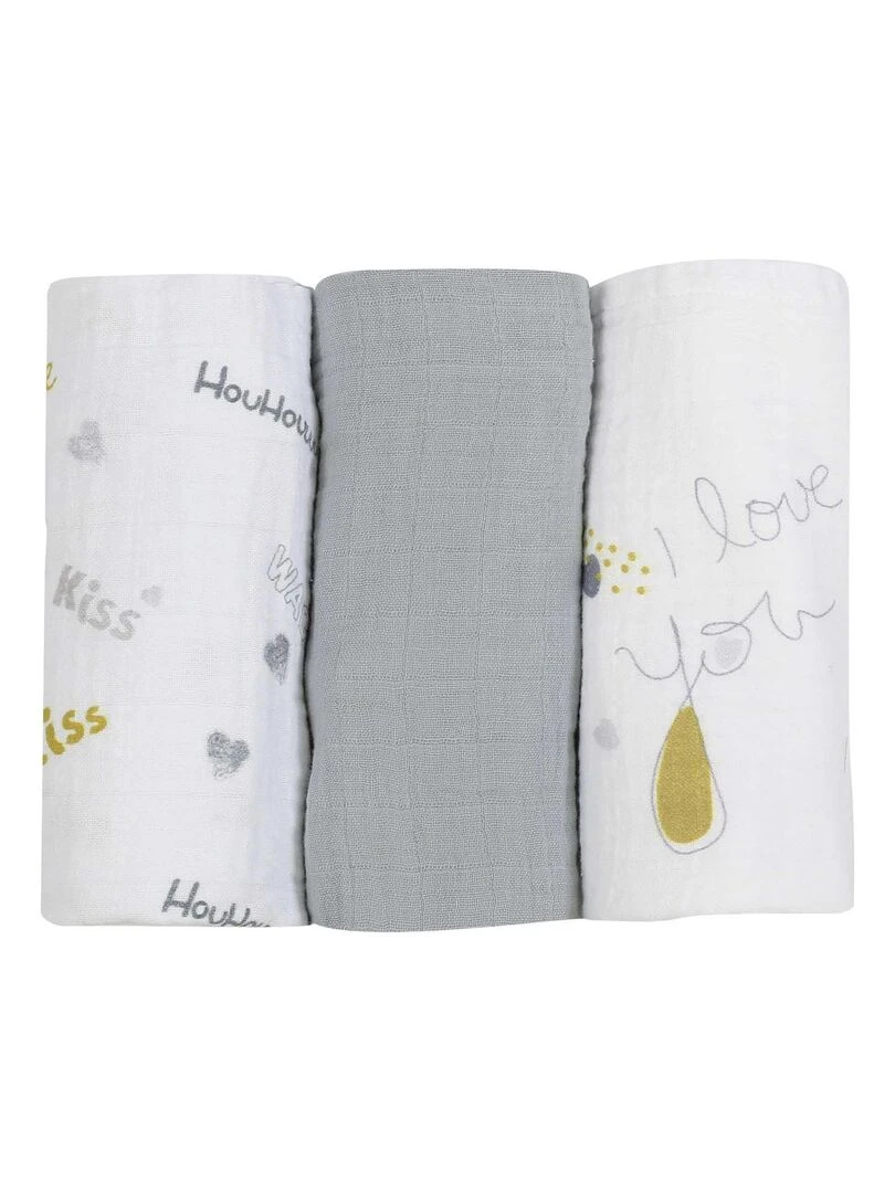 lot de langes bébé Trois Kilos Sept Gris