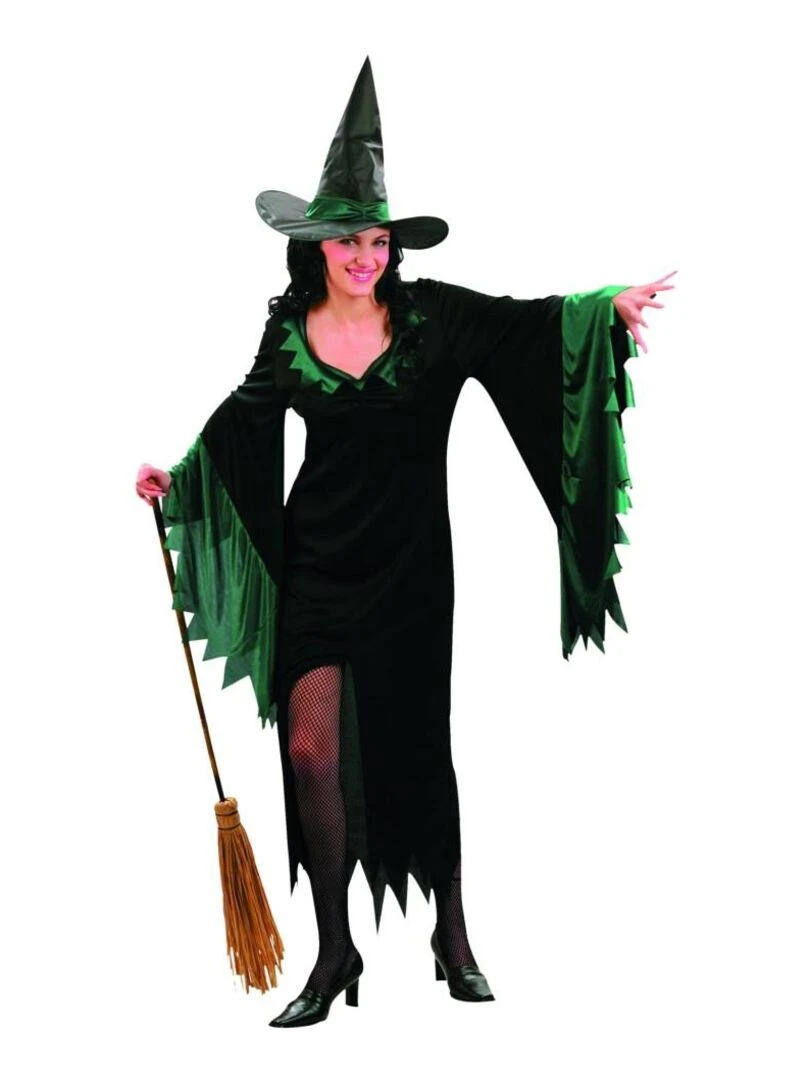 Déguisement Sorcière verte Femme Halloween Luxe Vert