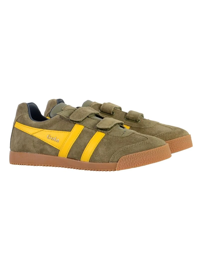 Basket Cuir Enfant Gola Barrier Strap   Kaki