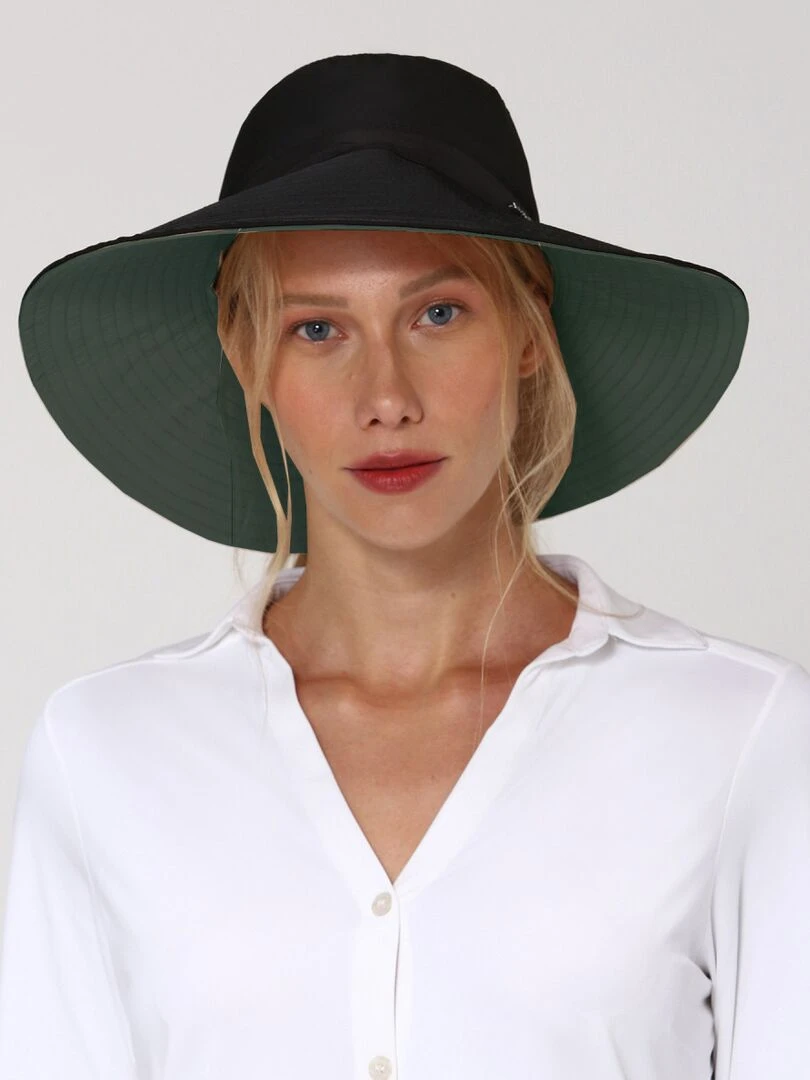 Chapeau souple/capeline San Diego Preto Verde Upf50+ Noir