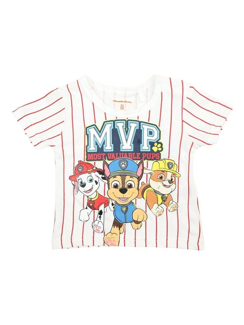 Paw Patrol Ensemble T shirt short bébé garçon Imprimé La Pat' Patrouille Rouge