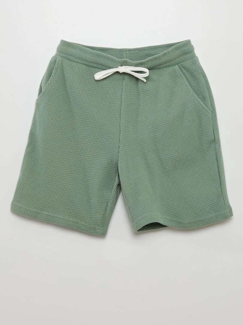 Short en nid d'abeilles Vert