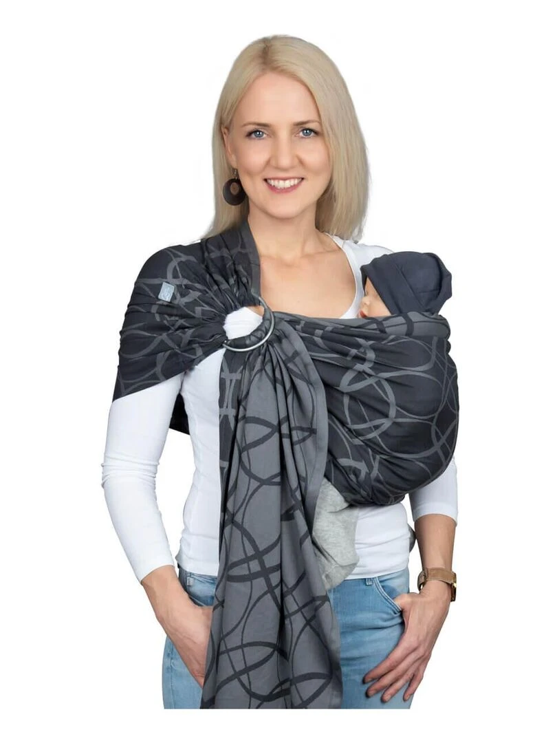 Hoppediz Écharpe de portage Ring Sling (bio) Gris Argenté
