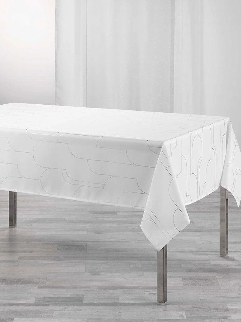 Nappe rectangulaire Domea   Blanc Argenté