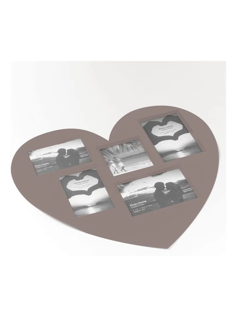 Set de table Colllection Cadre photos Coeur Gris taupe