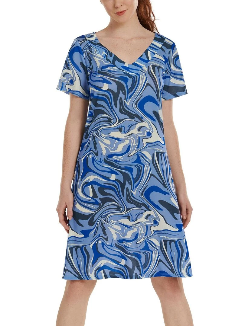 Robe estivale manches courtes Palma Bleu