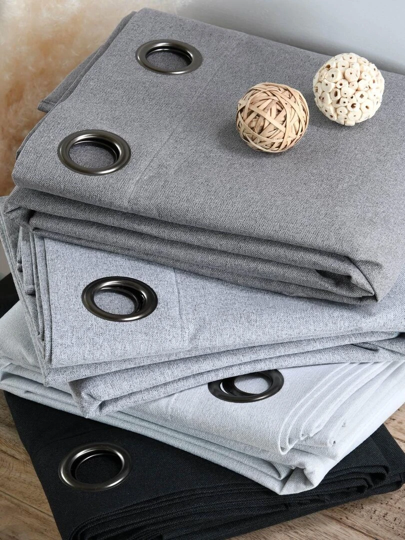 Rideau occultant       Effet tweed   Gris souris