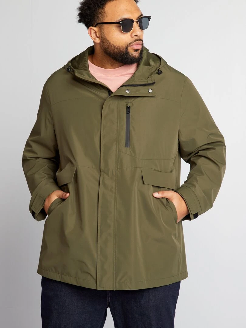 Parka courte à capuche   Kaki