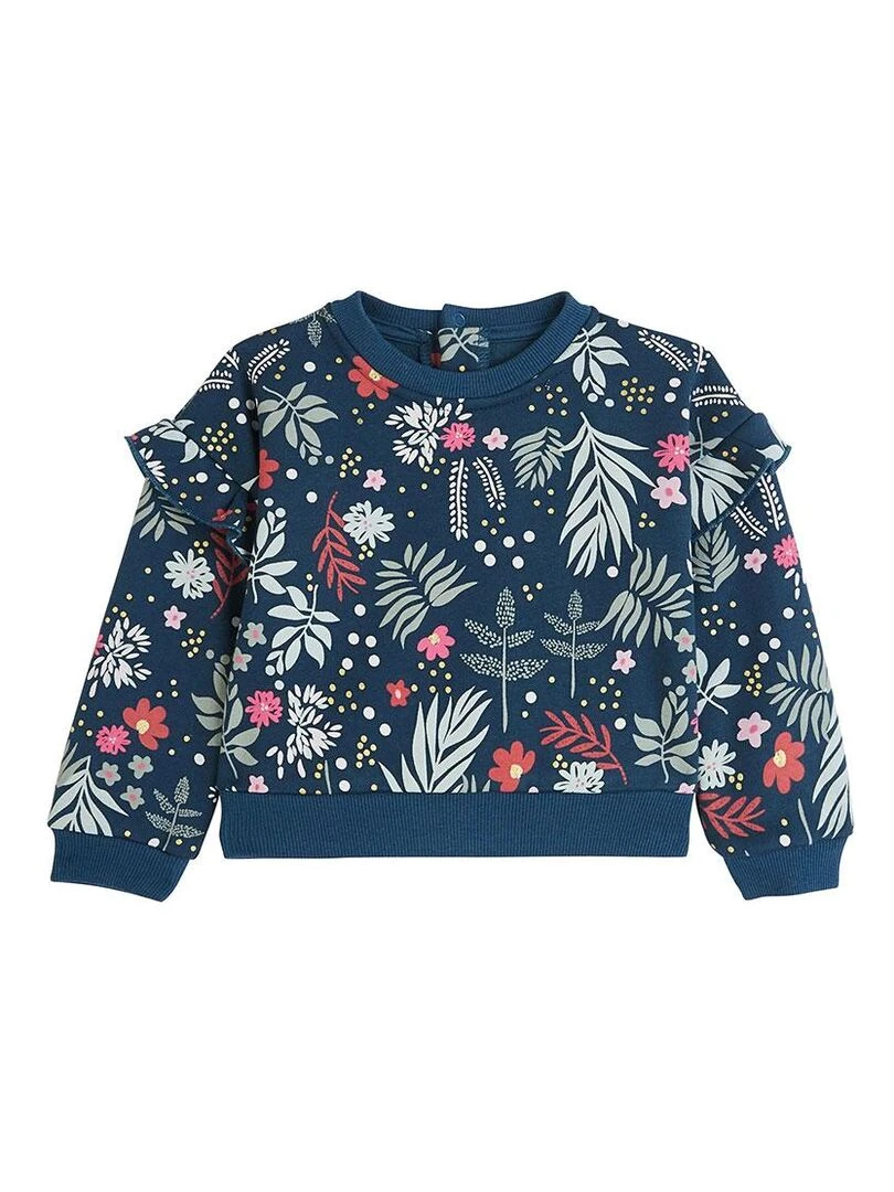 Sweat shirt en molleton bébé fille Lina Bleu