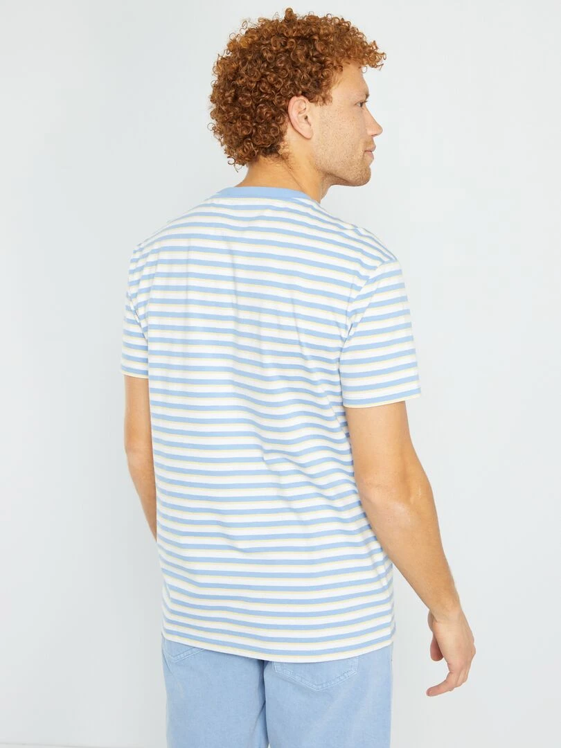 T shirt à rayures en jersey   Bleu