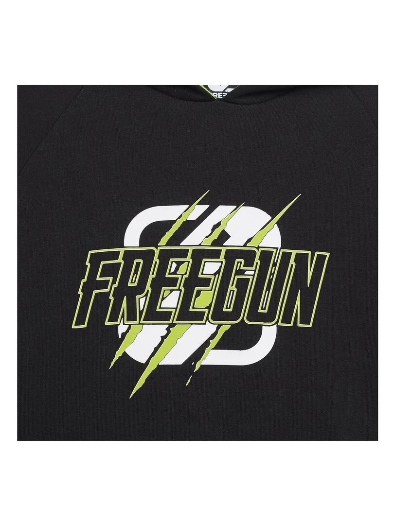 Sweat garçon à capuche Collection Racing Freegun   Noir