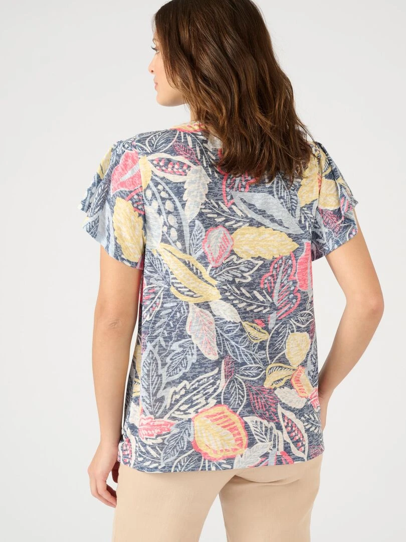 Tee shirt manches papillon   Damart   Bleu marine