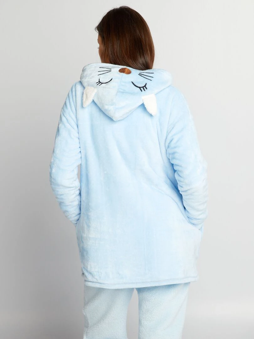 Sweat en maille peluche   Bleu