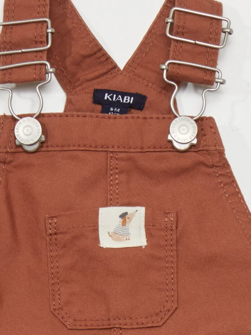 Salopette en coton Marron