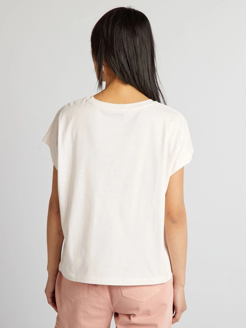 T shirt en coton avec imprimé   Rose pâle 'femme'