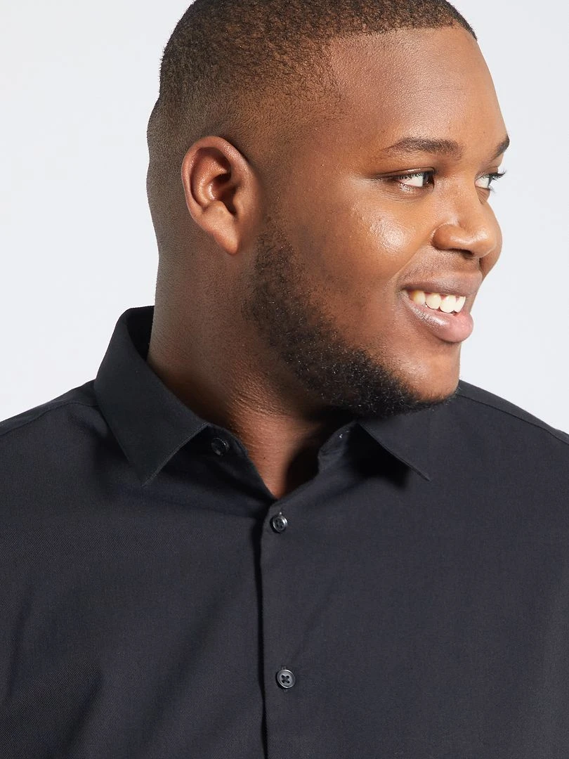 Chemise droite et stretch   noir