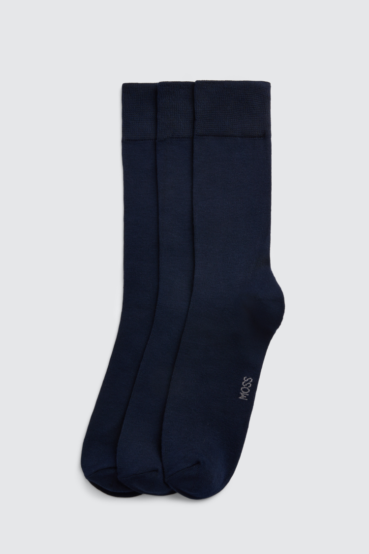 Navy 3-Pack Bamboo Socks Buy Online at Moss
