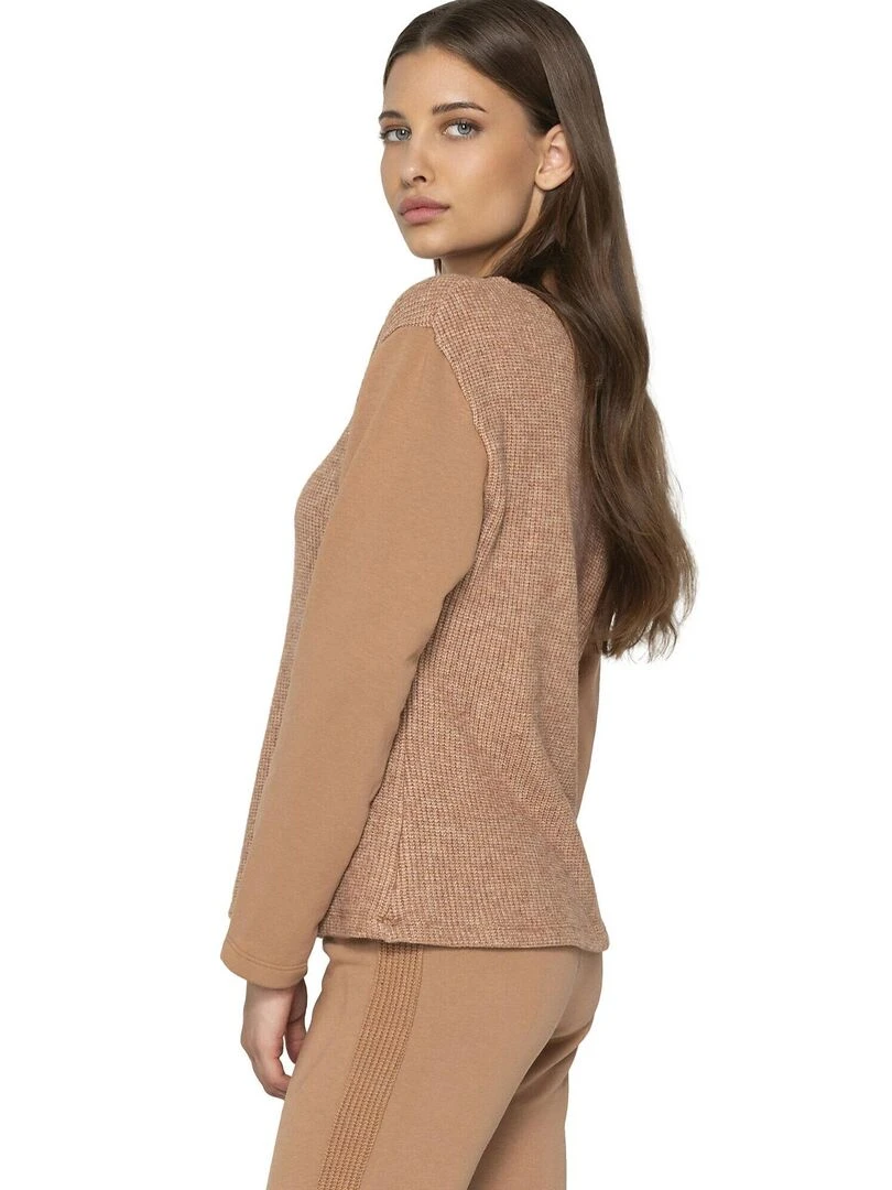 Top à manches longues Sweetened   Marron