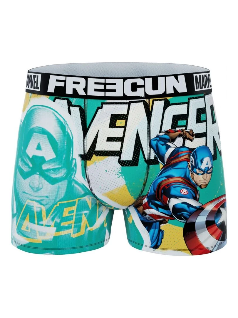 Lot de 4 boxers homme Marvel Freegun   Bleu turquoise