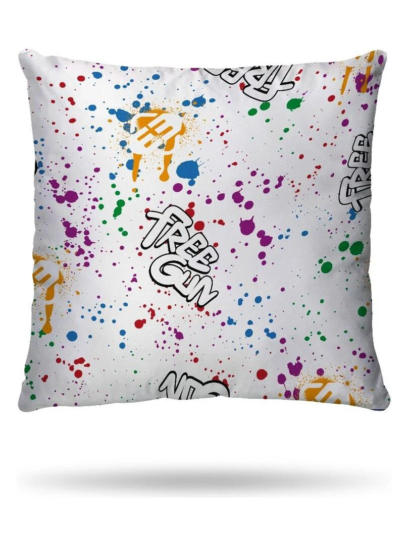 Housse de couette Freegun Paintcan 200x200 cm   100% Coton   Blanc