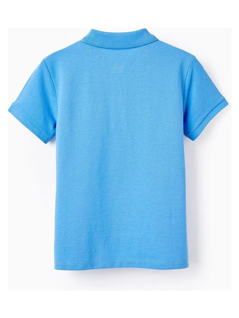 Polo en Piqué de Coton pour Garçon manches courtes Bleu