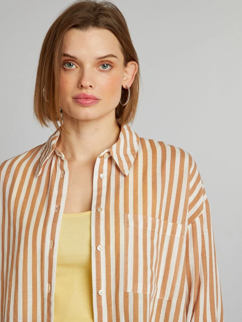 Chemise rayée   Marron