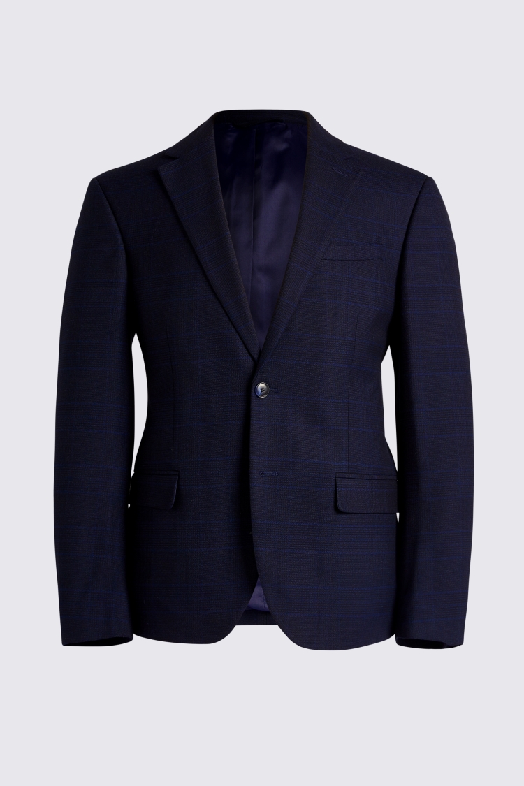 Tailored Fit Blue Check Performance Jacket    Buy Online at Moss