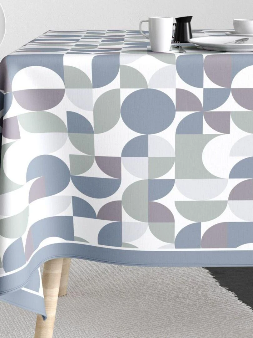 Nappe rectangulaire anti tache en Coton Skandina Bleu Bleu