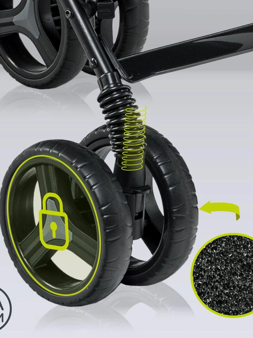 LIONELO Irma   Poussette bébé canne compacte   De 6 à 36 mois   Accessoires inclus   Gris foncé   Gris foncé