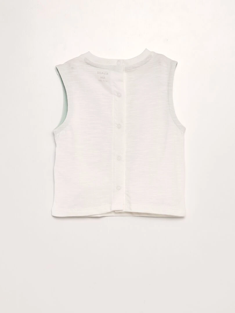 Débardeur en jersey avec ouverture boutons à pressions au dos   Blanc