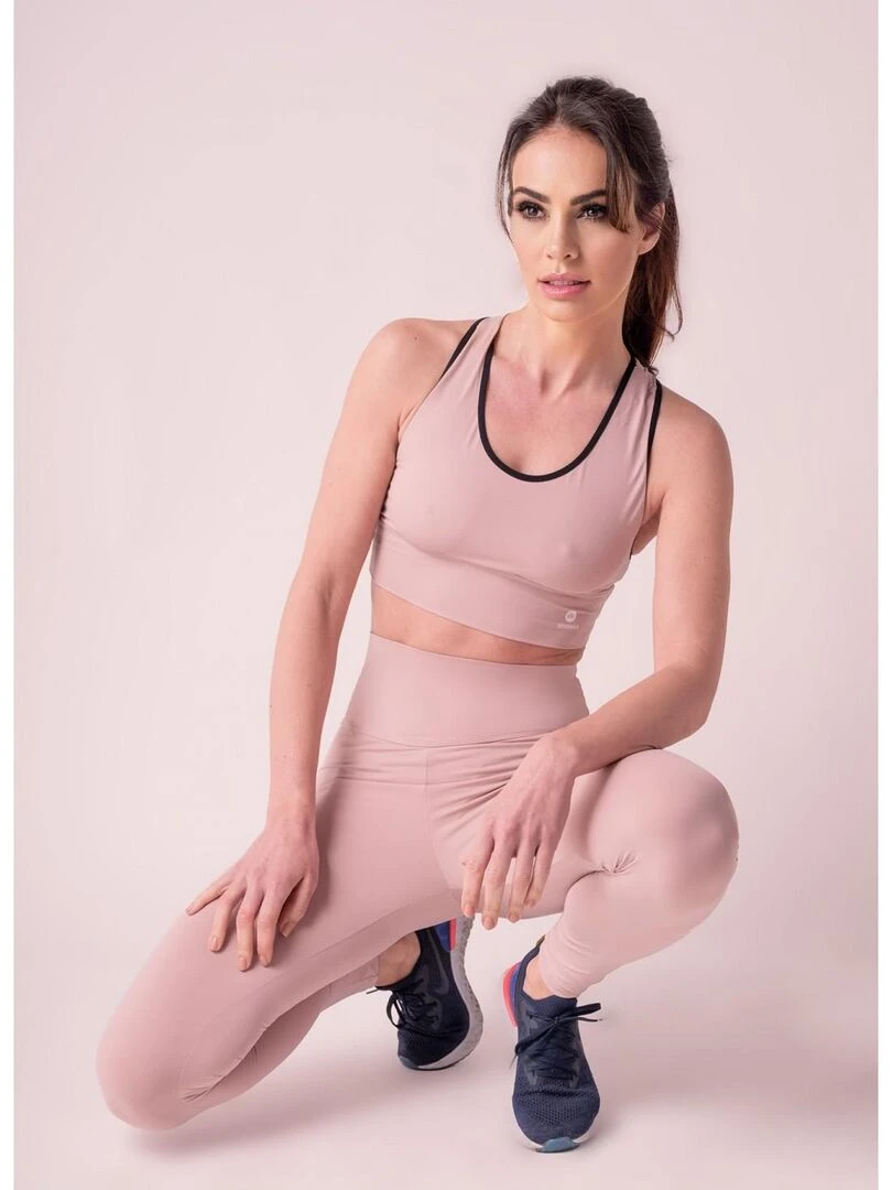 Legging Femme Fitness Taille haute Natura Rose