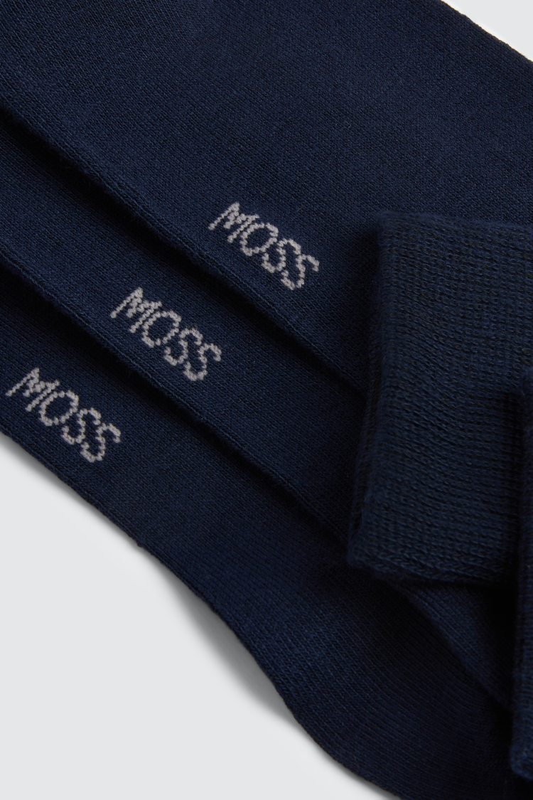 Navy 3-Pack Bamboo Socks Buy Online at Moss