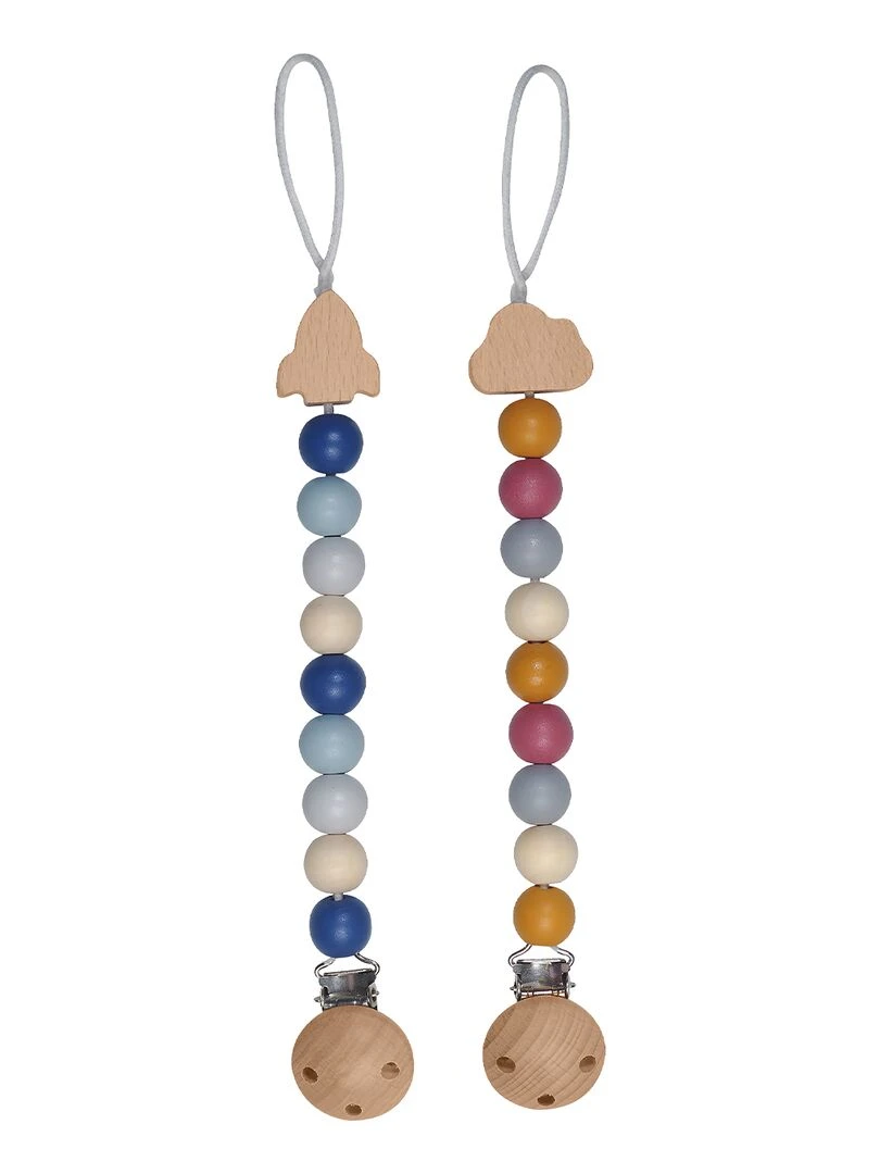 Chaînes pour tétines Fusée et nuage Multicolore