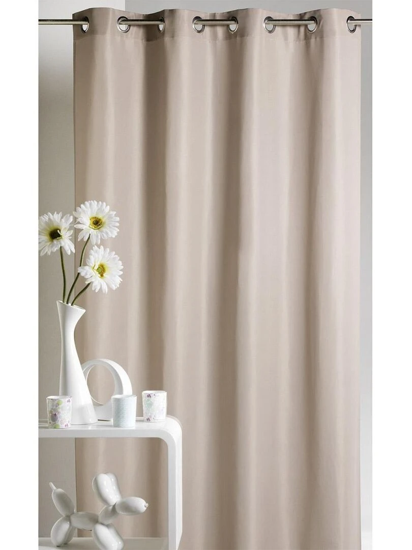 Rideau d'Ameublement en Microfibre Uni Beige