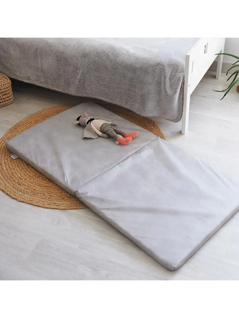 Matelas Bébé Pliant 2 Parties   60 cm x 120 cm x 4 cm   gris clair
