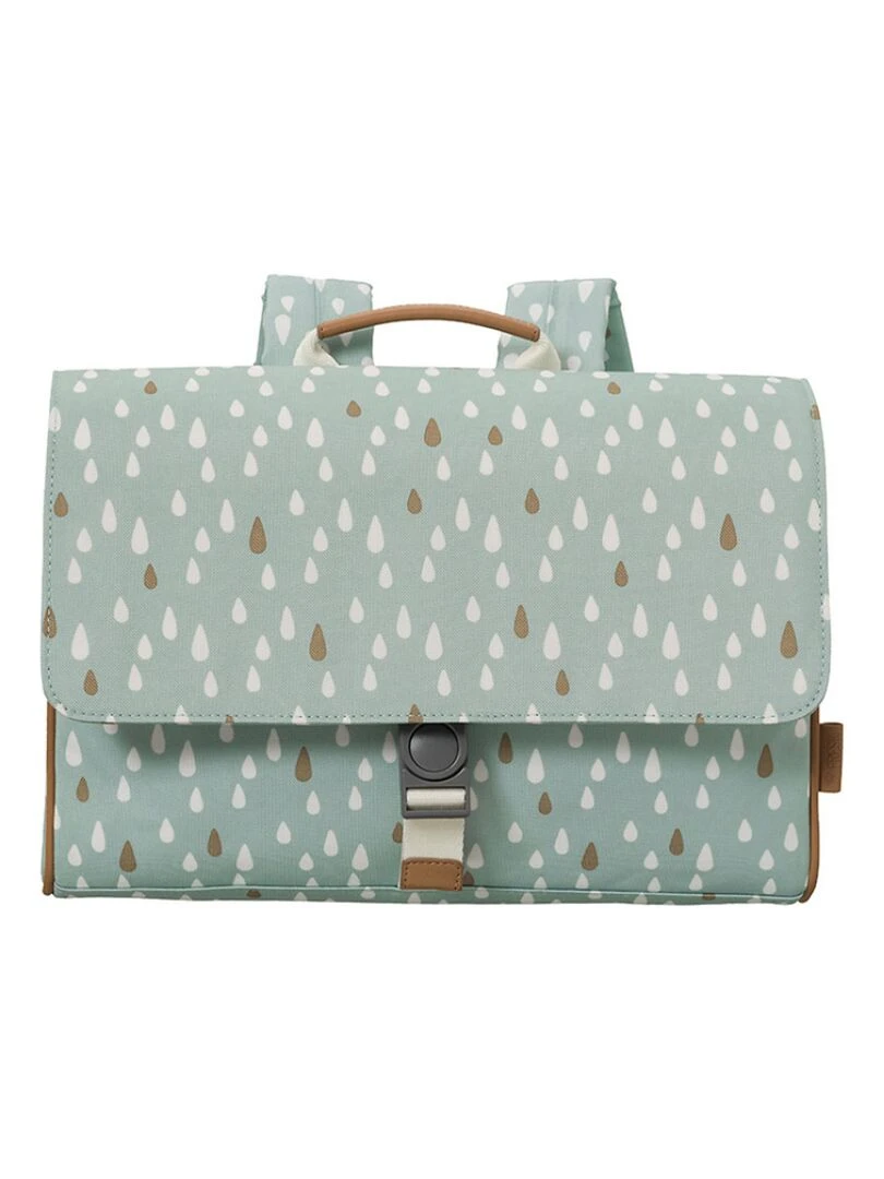Cartable A4 maternelle gouttes bleu Vert d'eau