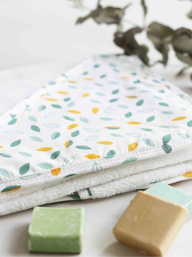 Set de bain bébé modèle feuilles Blanc