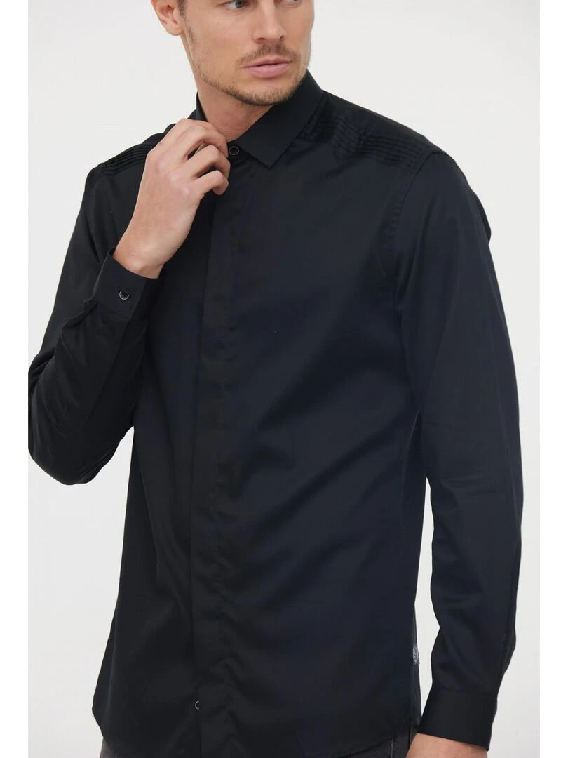 Lee Cooper   Chemise manches longues coton slim DETO   Noir