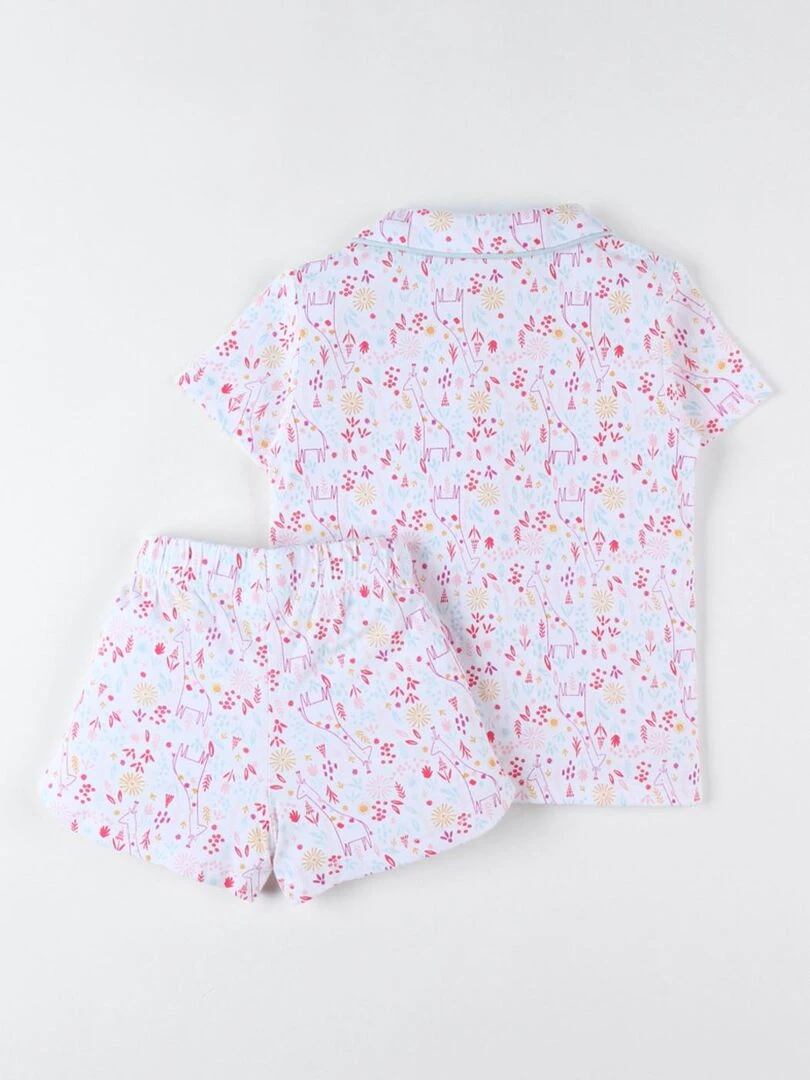 Pyjama 2 pièces fleuri en jersey  écru/rose   Noukie's   Beige