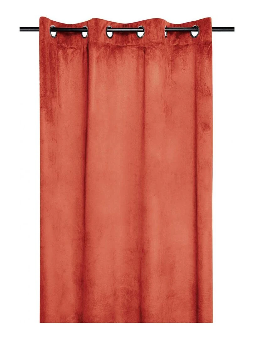 Rideau épais Uni Aspect Velours Orange