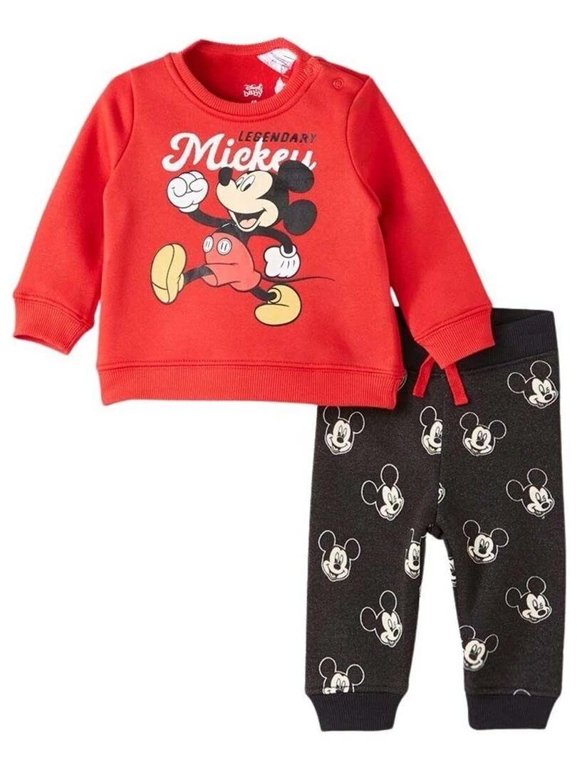 Disney Ensemble Sweat pantalon bébé garçon Imprimé Mickey Rouge