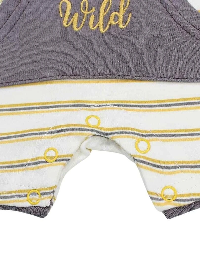 Lee Cooper   Combishort bébé garçon imprimé logo en coton   Gris
