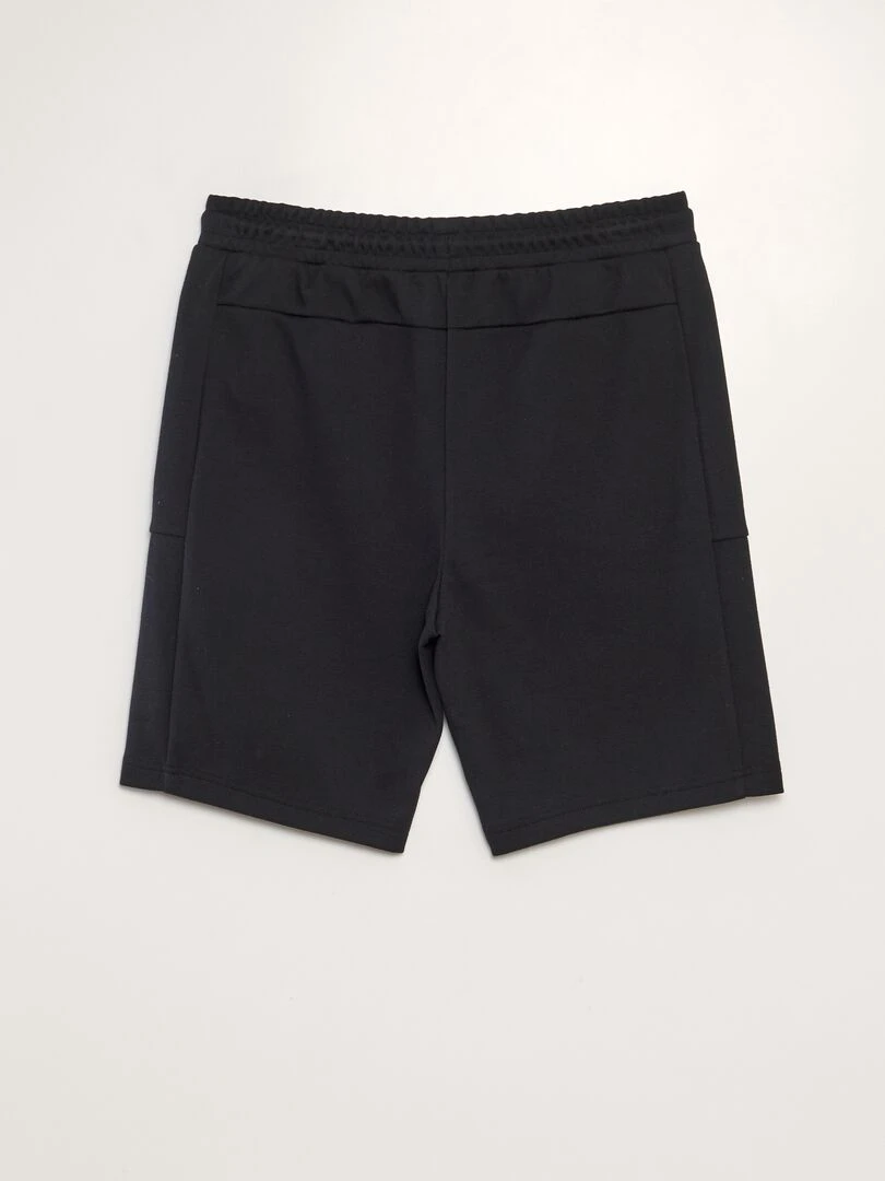 Short de jogging en piqué de coton noir